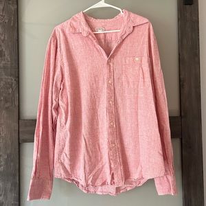 Men’s pink linen button down- size Large